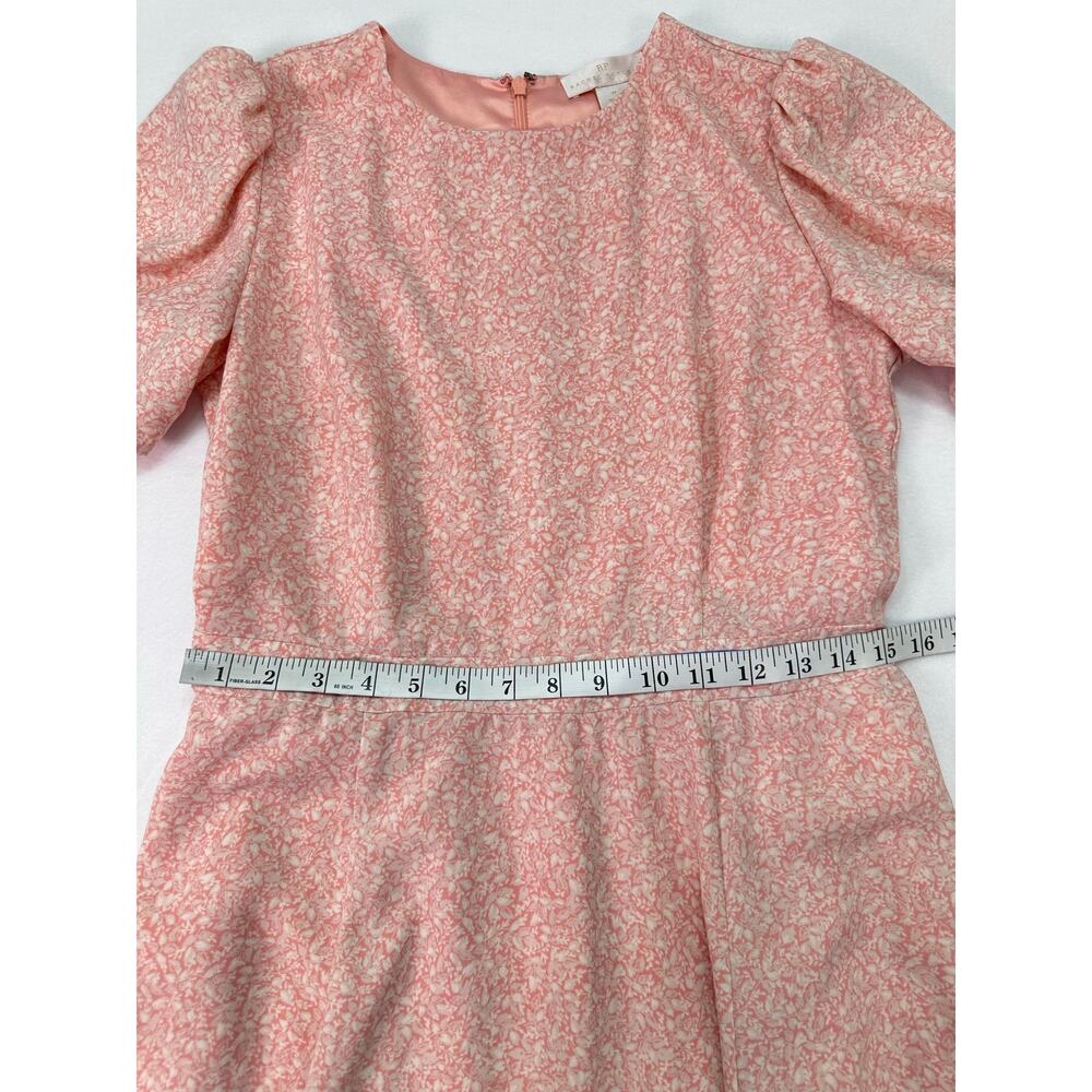 Rachel Parcell Pink Ditsy Floral Puff Sleeve Midi Dress Vintage Style Size M - Picture 11 of 12